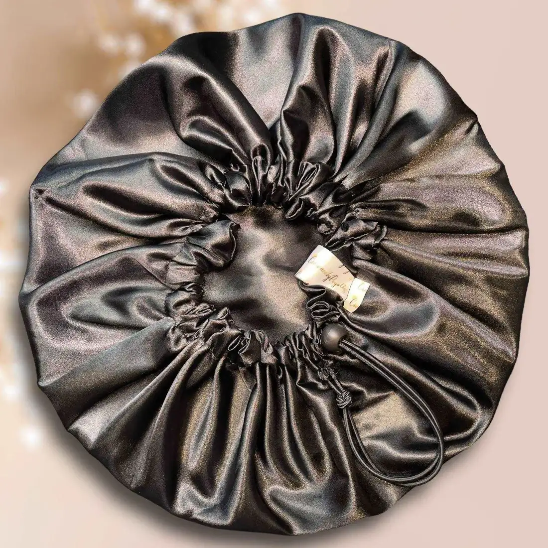 Men’s Satin Hair Bonnet – Adjustable, Drawstring, Breathable, Protective for Waves & Curly Hair - Image 4