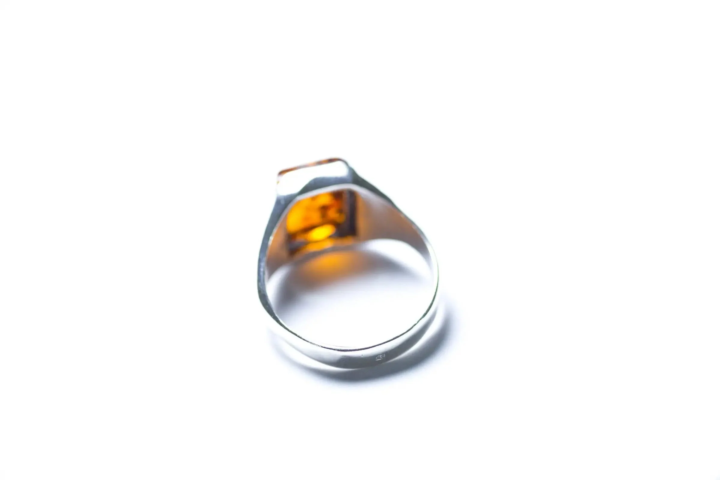 Men's Amber Solitaire Ring - Image 2
