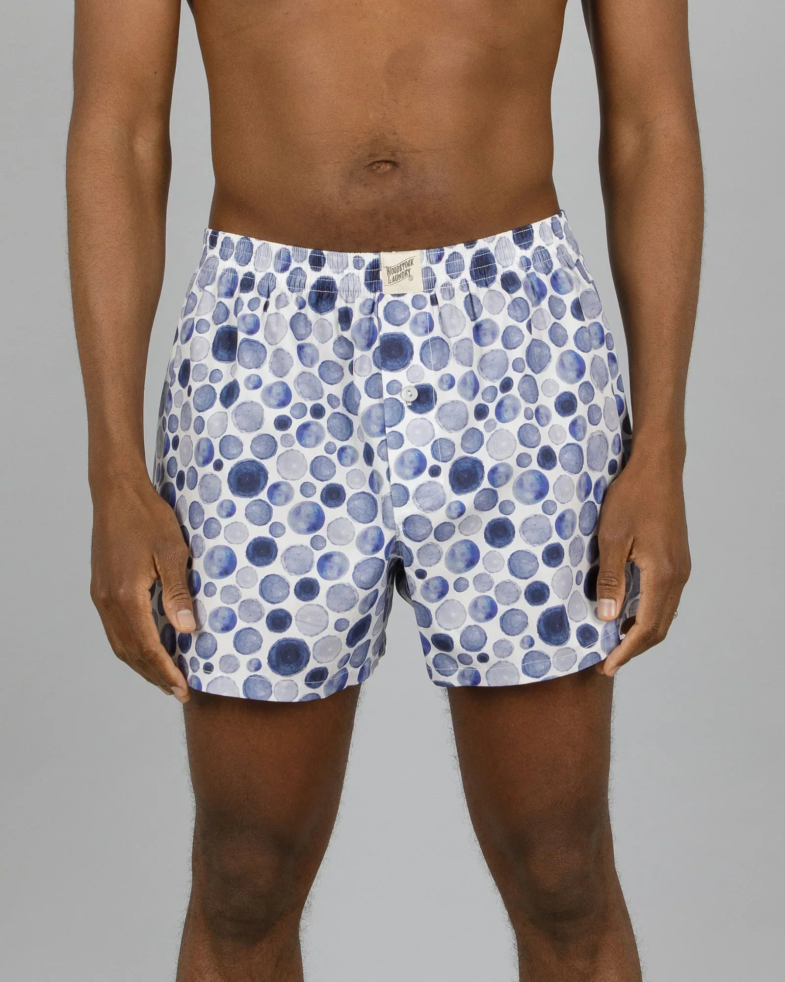 Mens Boxer Shorts - Dots Blue - Image 4