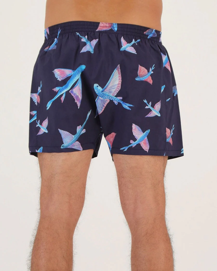 Mens Boxer Shorts - Flying Fish Black - Image 3