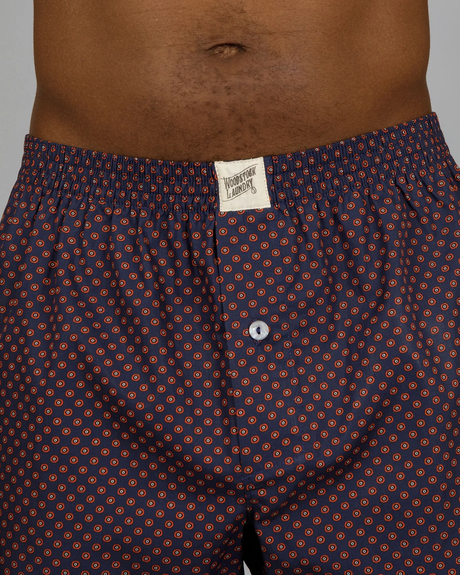 Mens Boxer Shorts - Poppy Circles Navy - Image 2