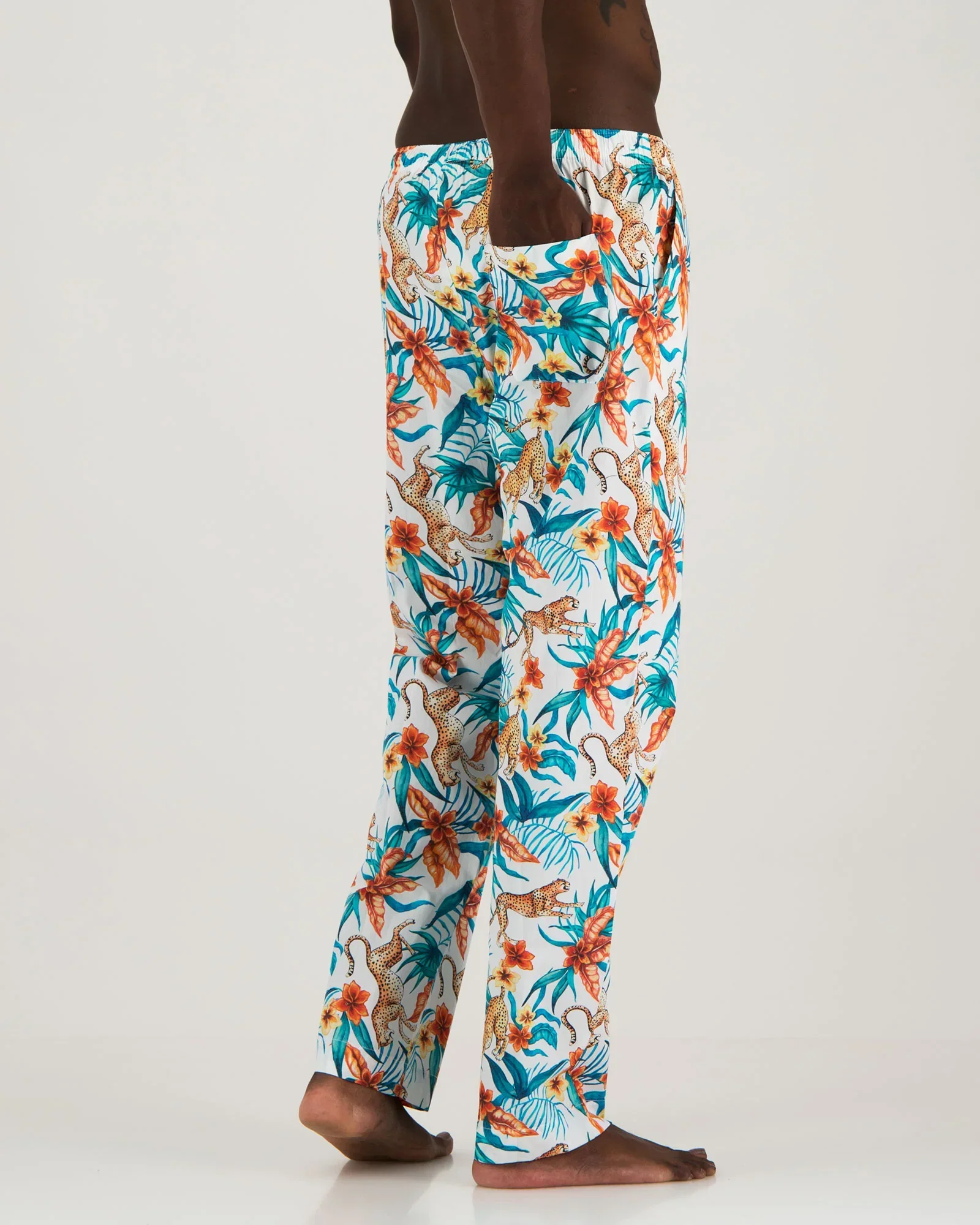 Mens Lounge Pants - Jungle Cheetahs White - Image 3