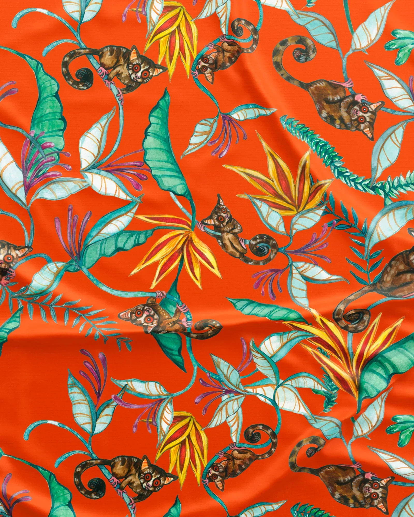 Mens Lounge Pants - Night Monkeys Orange - Image 2