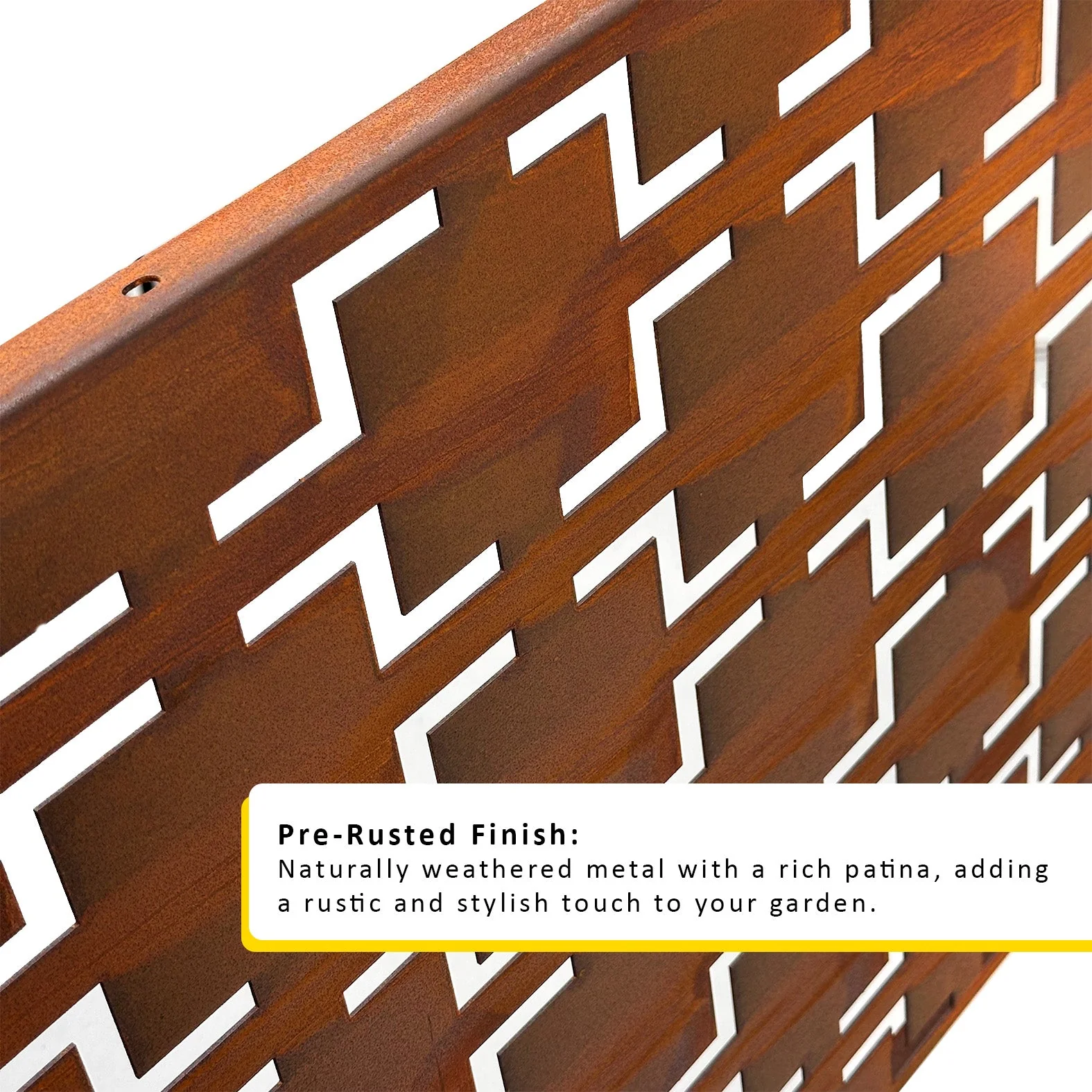 Metal Indoor/Outdoor Privacy Screen with Stand 120cm x 180cm - Squares - Image 9