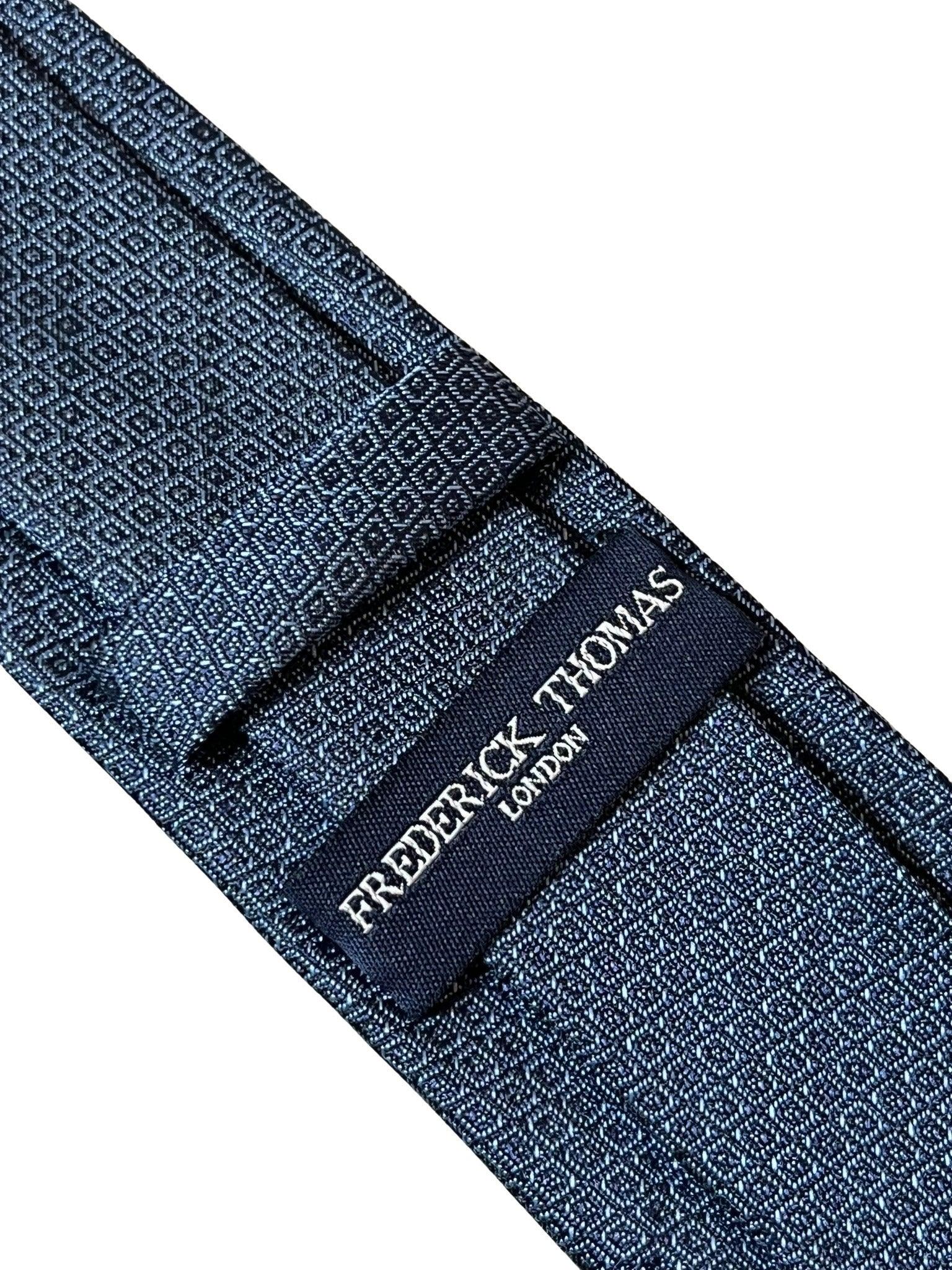 midnight blue grey tie with snakeskin design style effect - Image 4