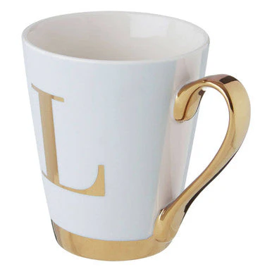Mimo Green Frosted Deco L Letter Monogram Mug - Image 4
