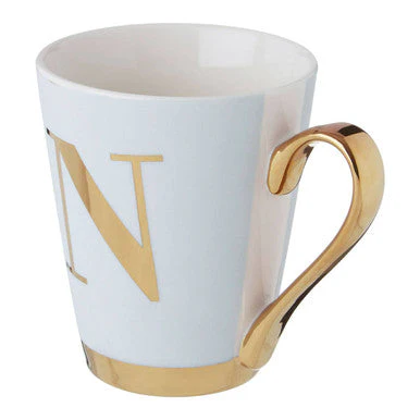 Mimo Green Frosted Deco N Letter Monogram Mug - Image 4