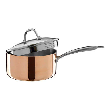 Minerva Copper Finish 20cm Saucepan with Lid - Image 4