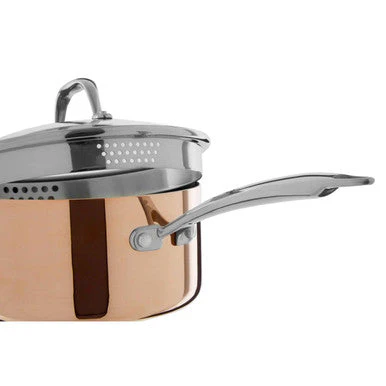 Minerva Copper Finish 20cm Saucepan with Lid - Image 7
