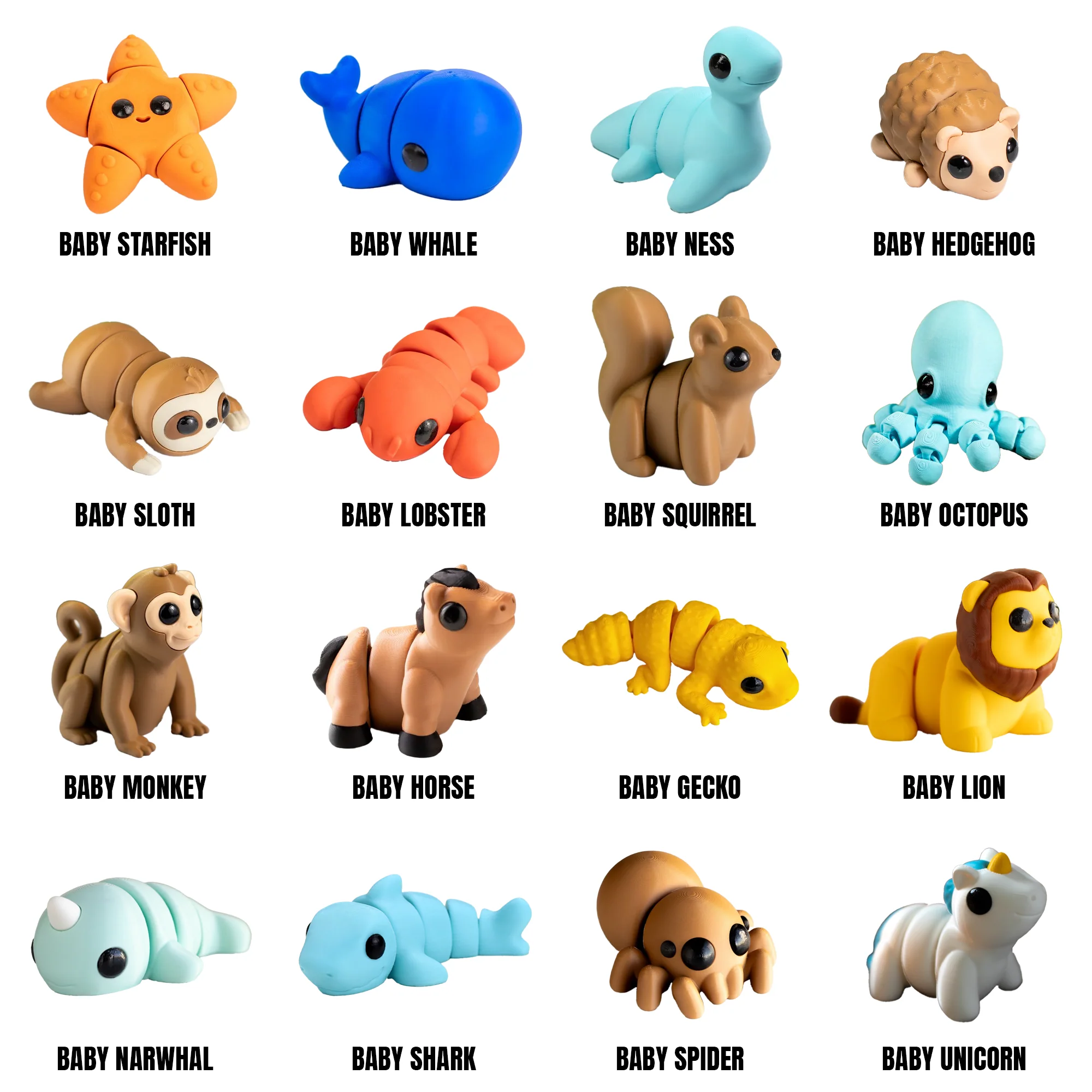 Mini Fidget Animals Vol 1 – 3D Printed Articulated Collectibles & Keyrings - Image 3