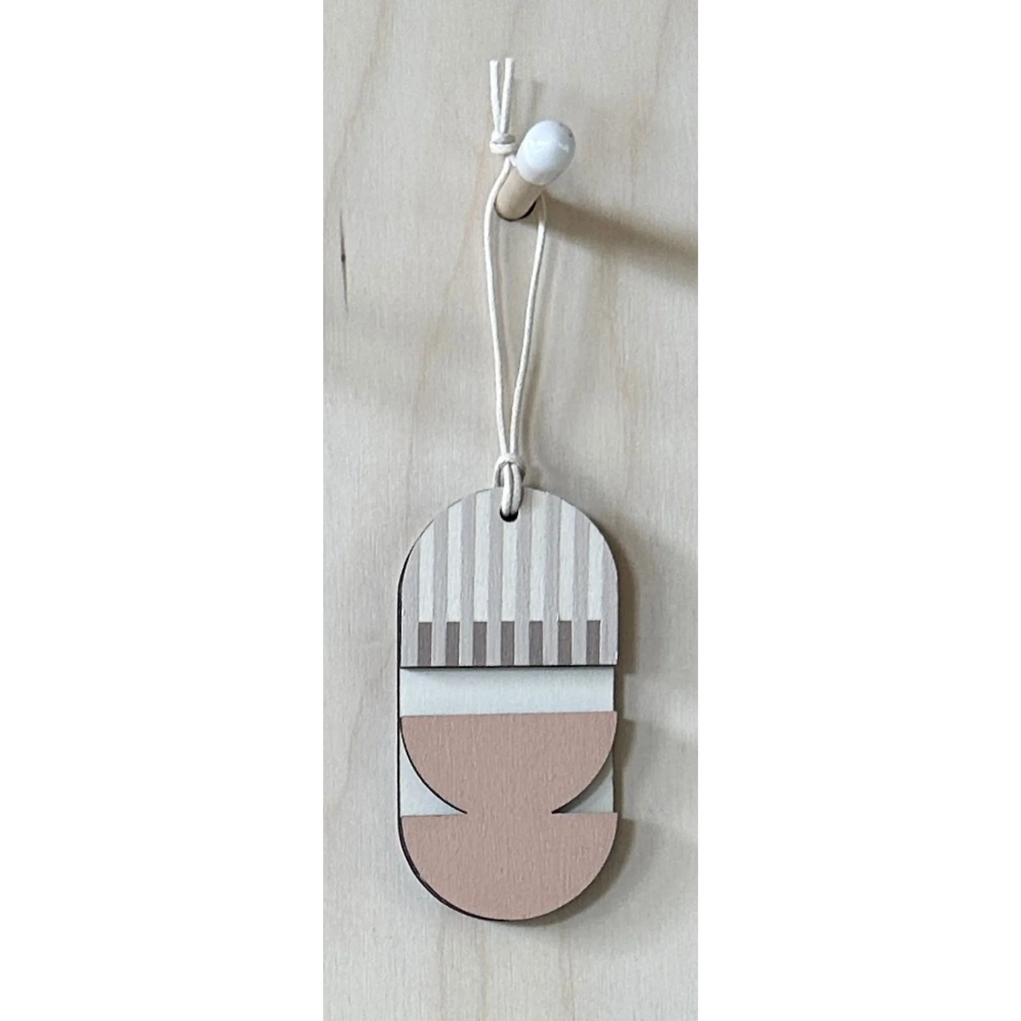 Mini Mid-Century Wall Art - Little Wooden Decoration - Pink & Natural Decor - Image 7