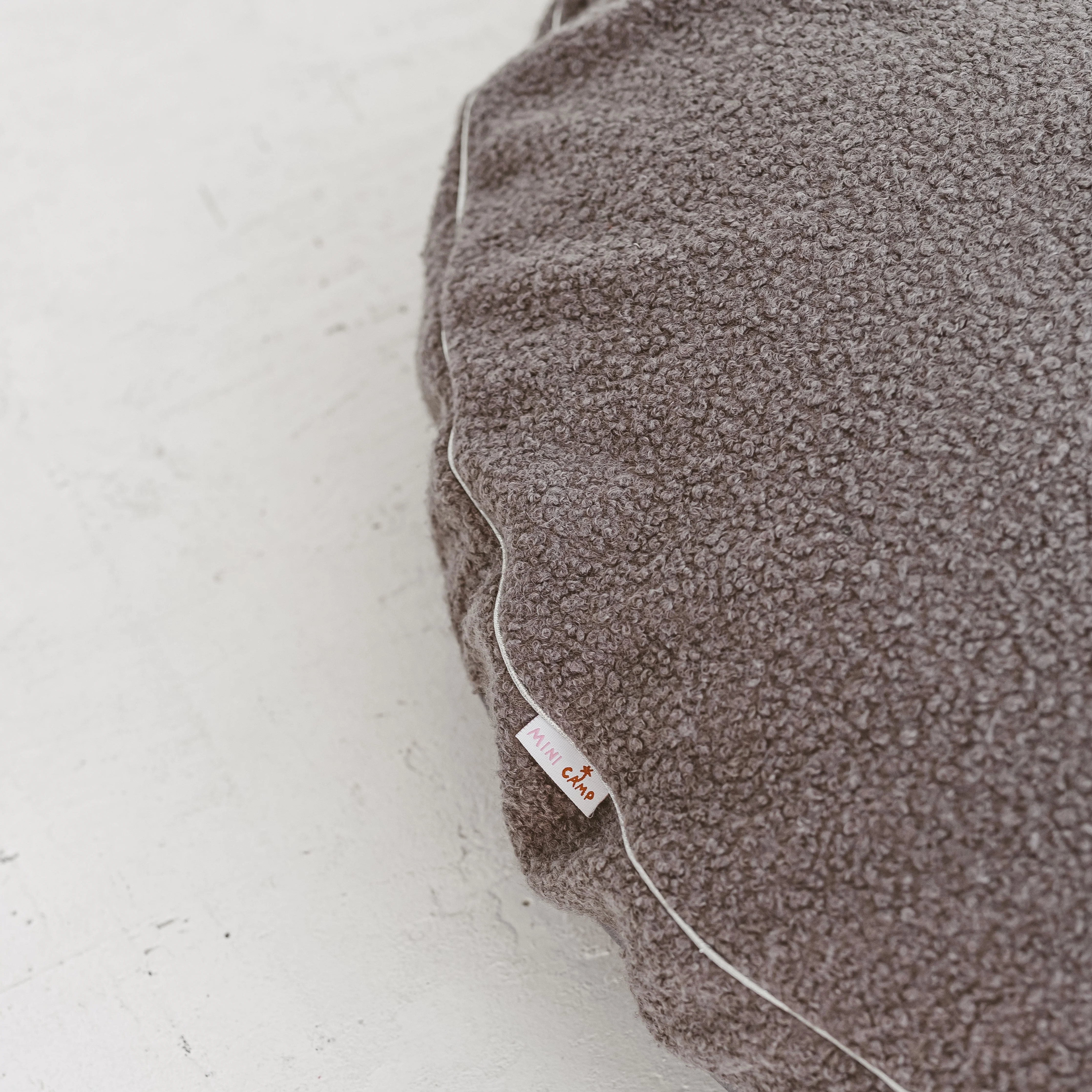 MINICAMP Boucle Fabric Kids Floor Cushion in Grey - Image 3