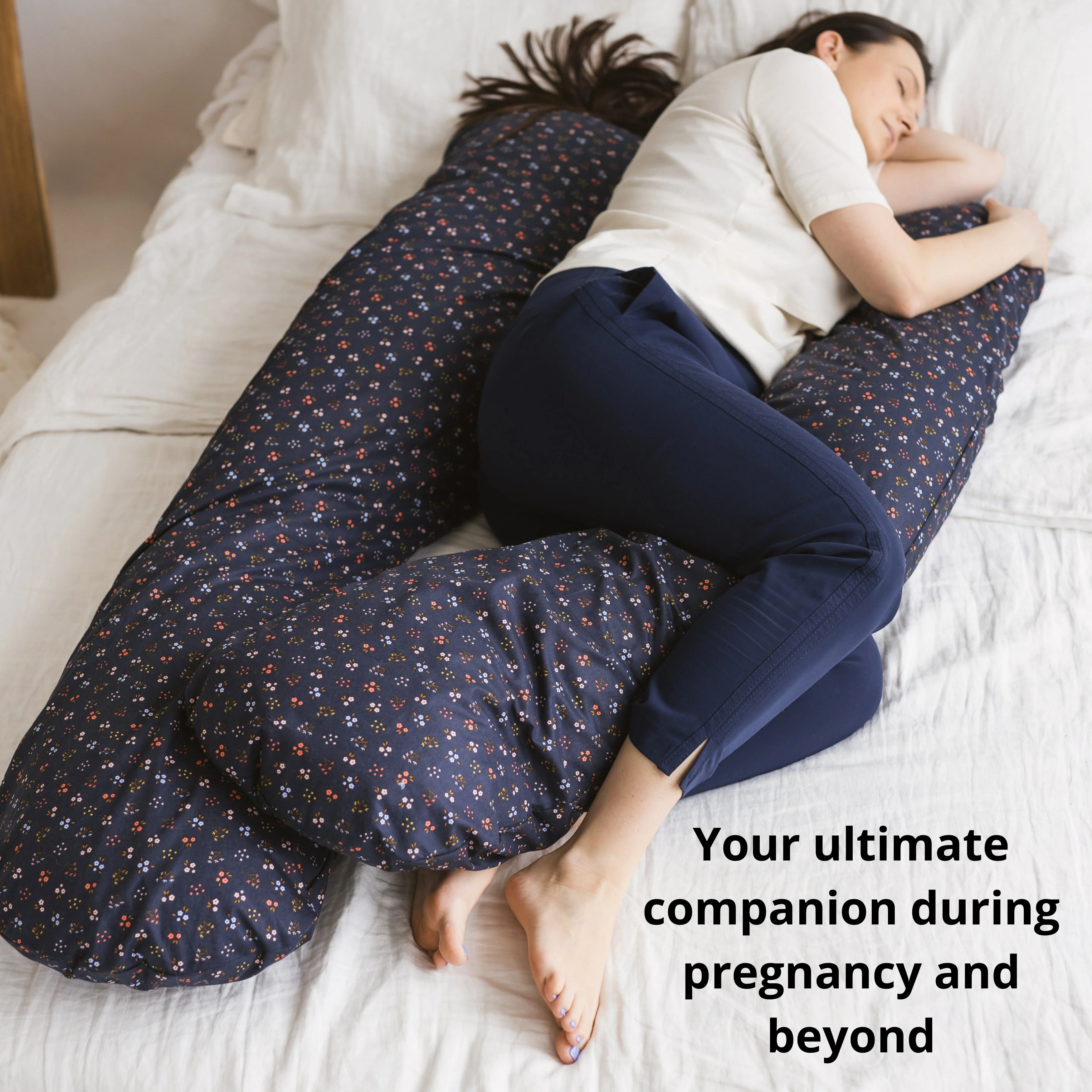 MINICAMP Comfort Pillow for Men and Women with Organic Cover in Navy Blue | Kapok or PES Filling - Image 3