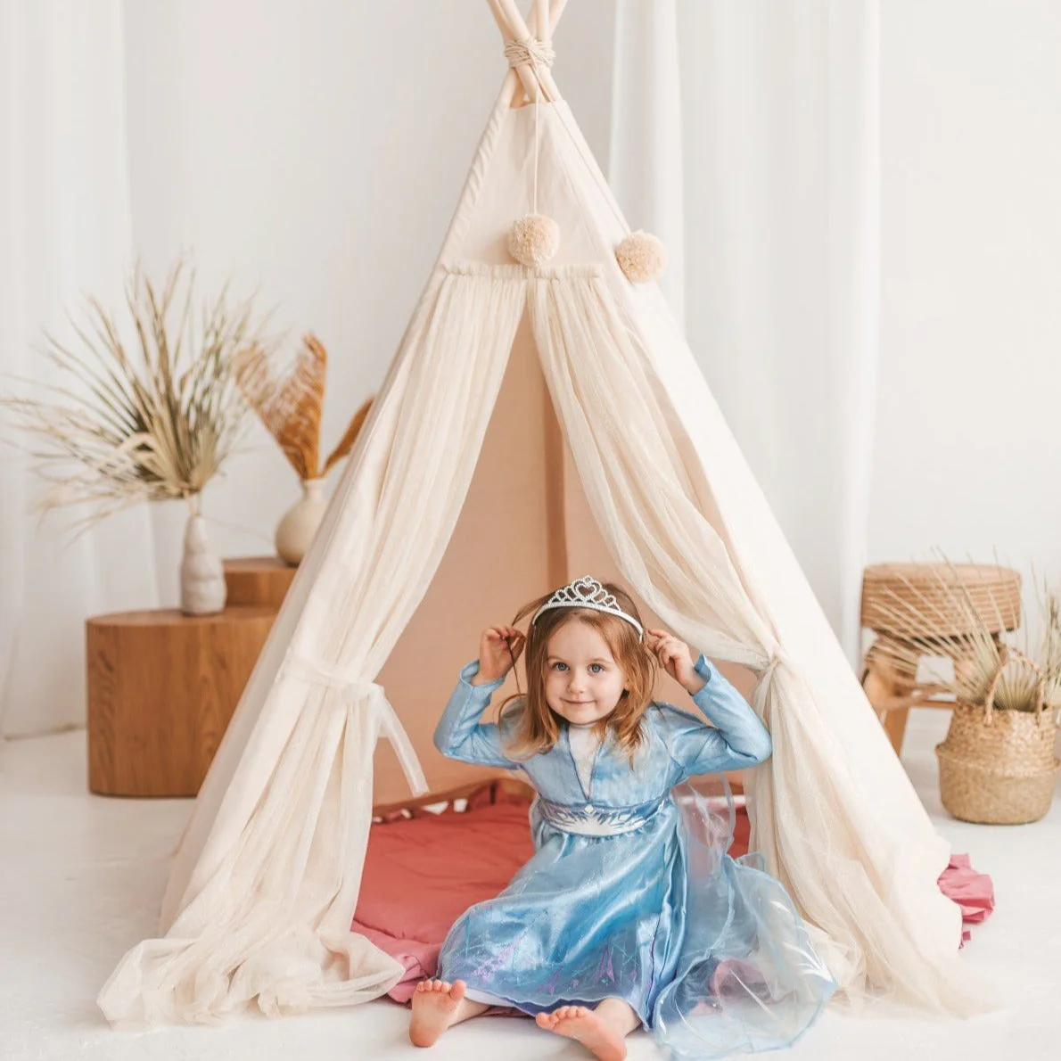 MINICAMP Fairy Kids Play Tent with Tulle in Ecru - Image 3