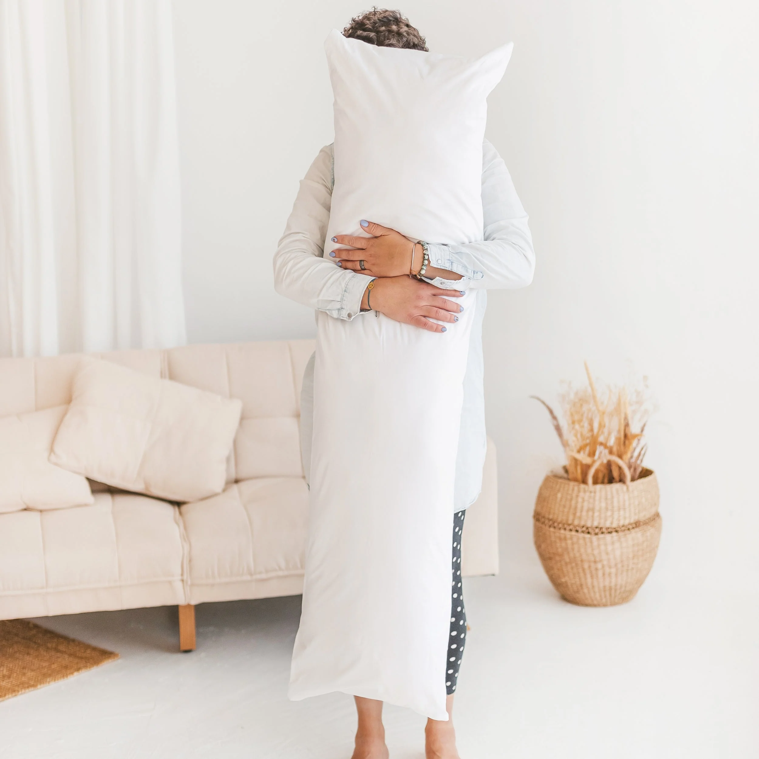 MINICAMP Full Body Maternity Pillow with Organic Cover – Long Pregnancy Pillow for Sleeping & Lumbar Support - Image 2