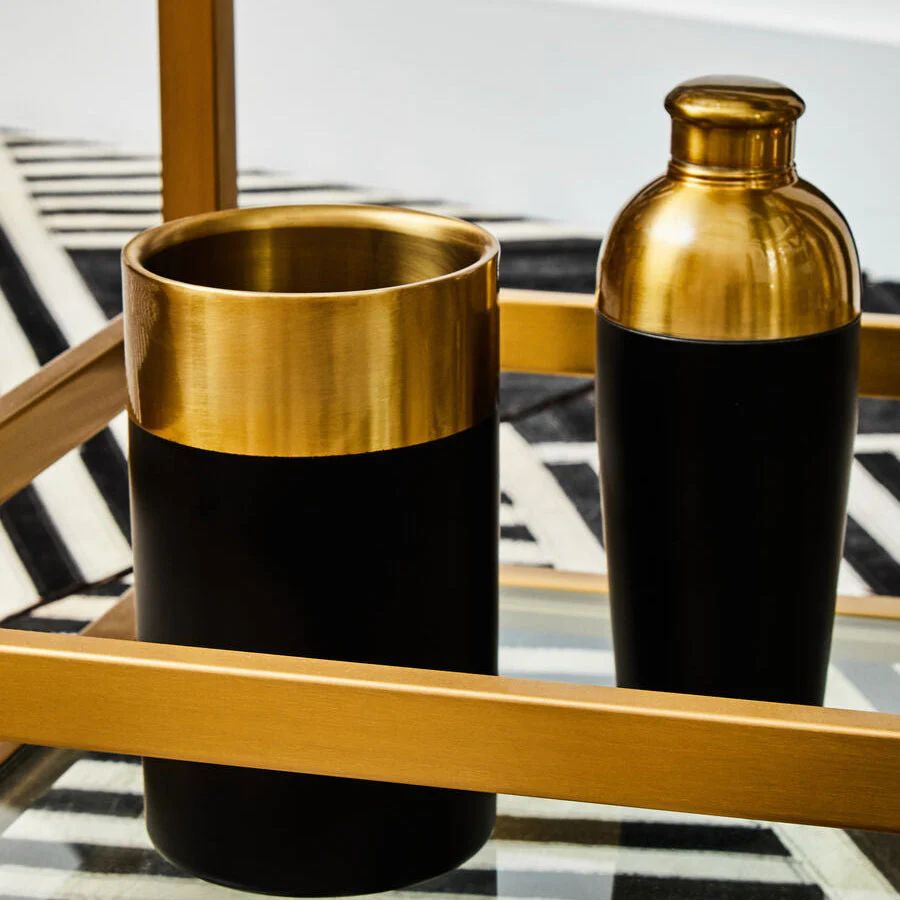 Mixology Gold Finish And Black Cocktail Shaker - Image 3