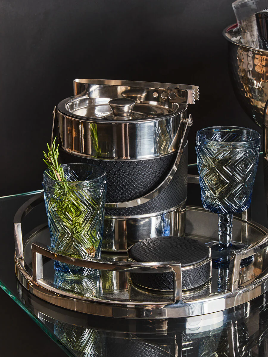 Mixology Silver Finish Ice Bucket With Tongs - Image 3