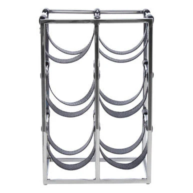 Mixology Six Bottle Sling Wine Rack In Silver Finish