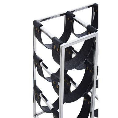 Mixology Six Bottle Sling Wine Rack In Silver Finish - Image 4