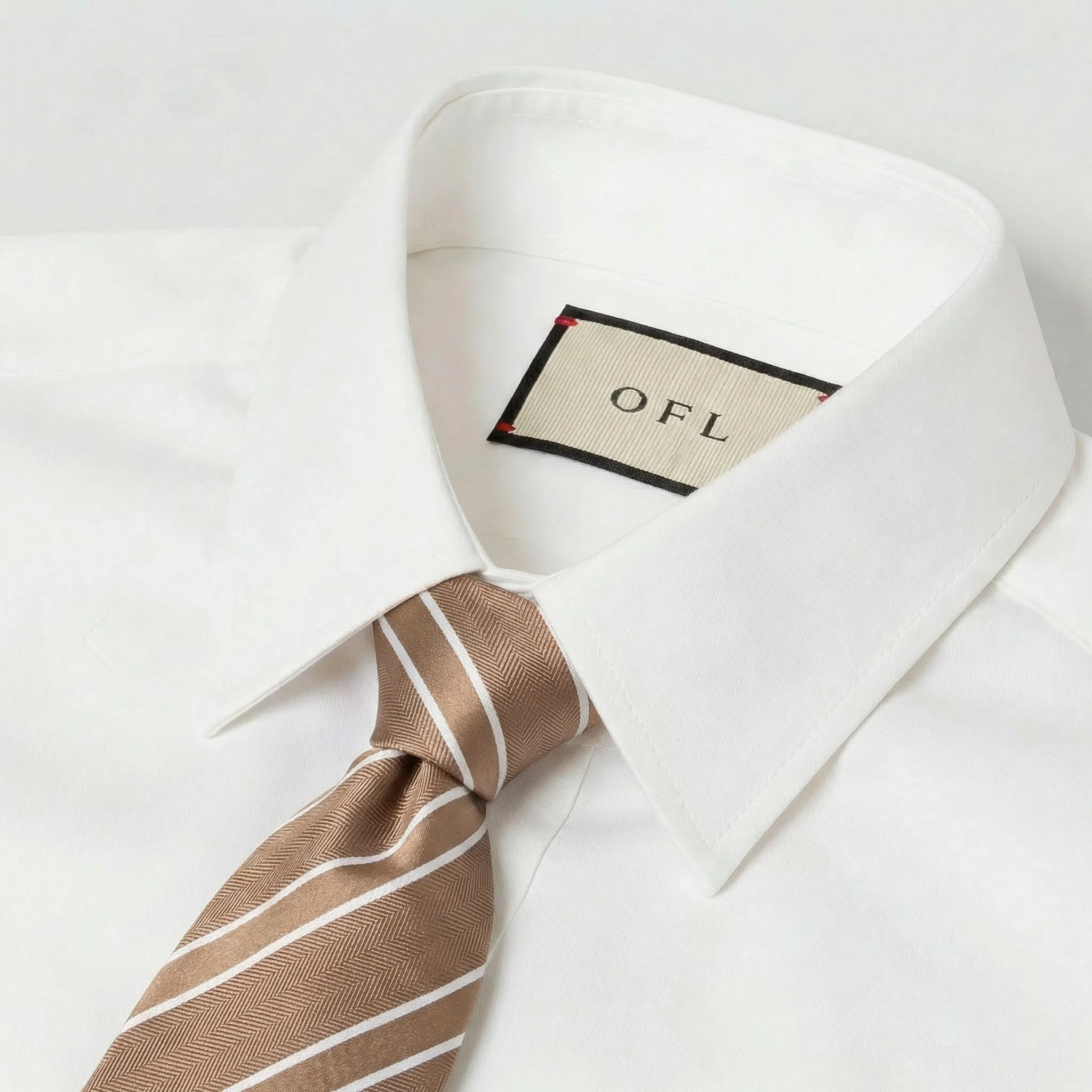 Mocha & White Stripe Tie - Charleston Edit - Image 5