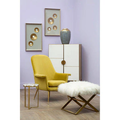 Modica Oak Wood and Brushed Gold Cabinet - Image 6