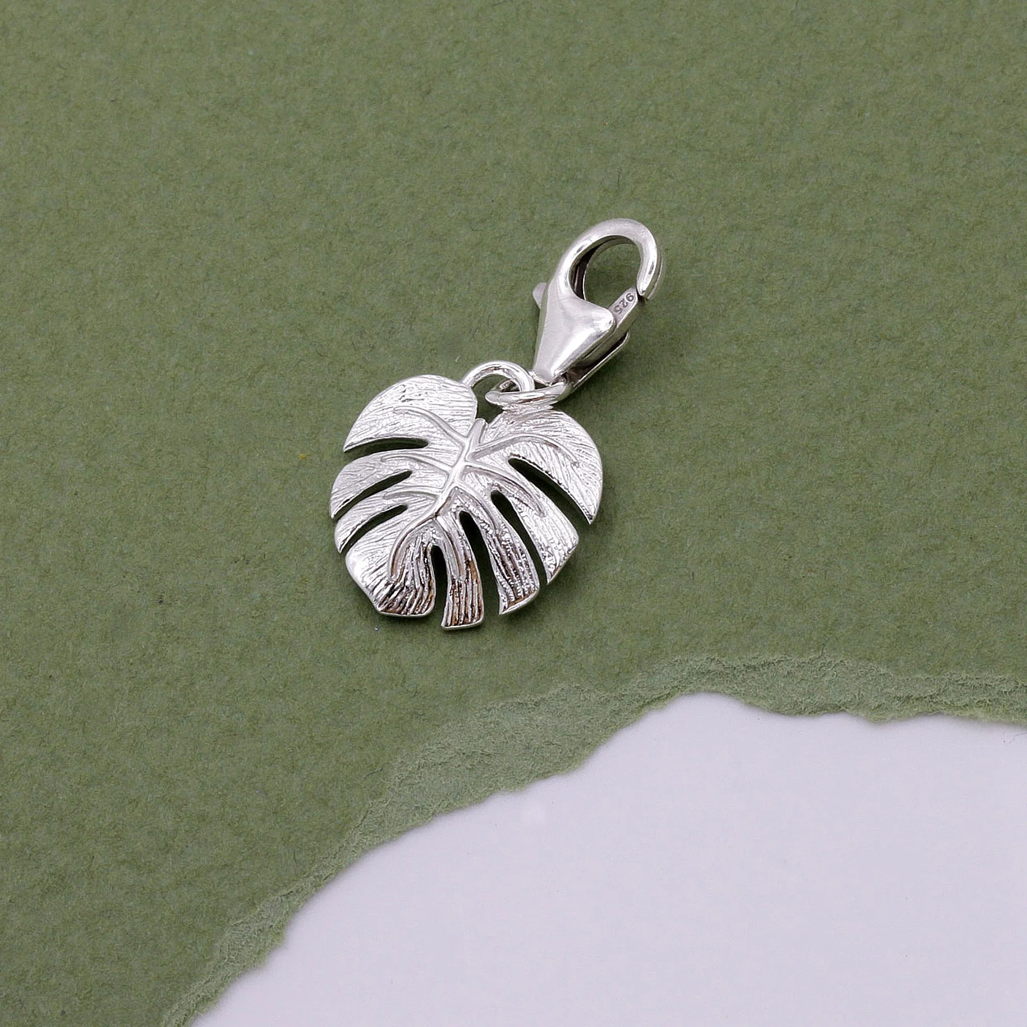 Monstera Palm Leaf Silver Charm - Image 4