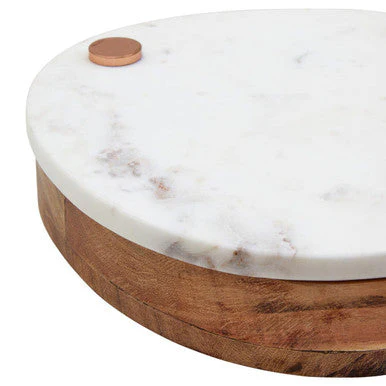 Monzaro White Marble And Wood Cheese Knife And Board Set - Image 4