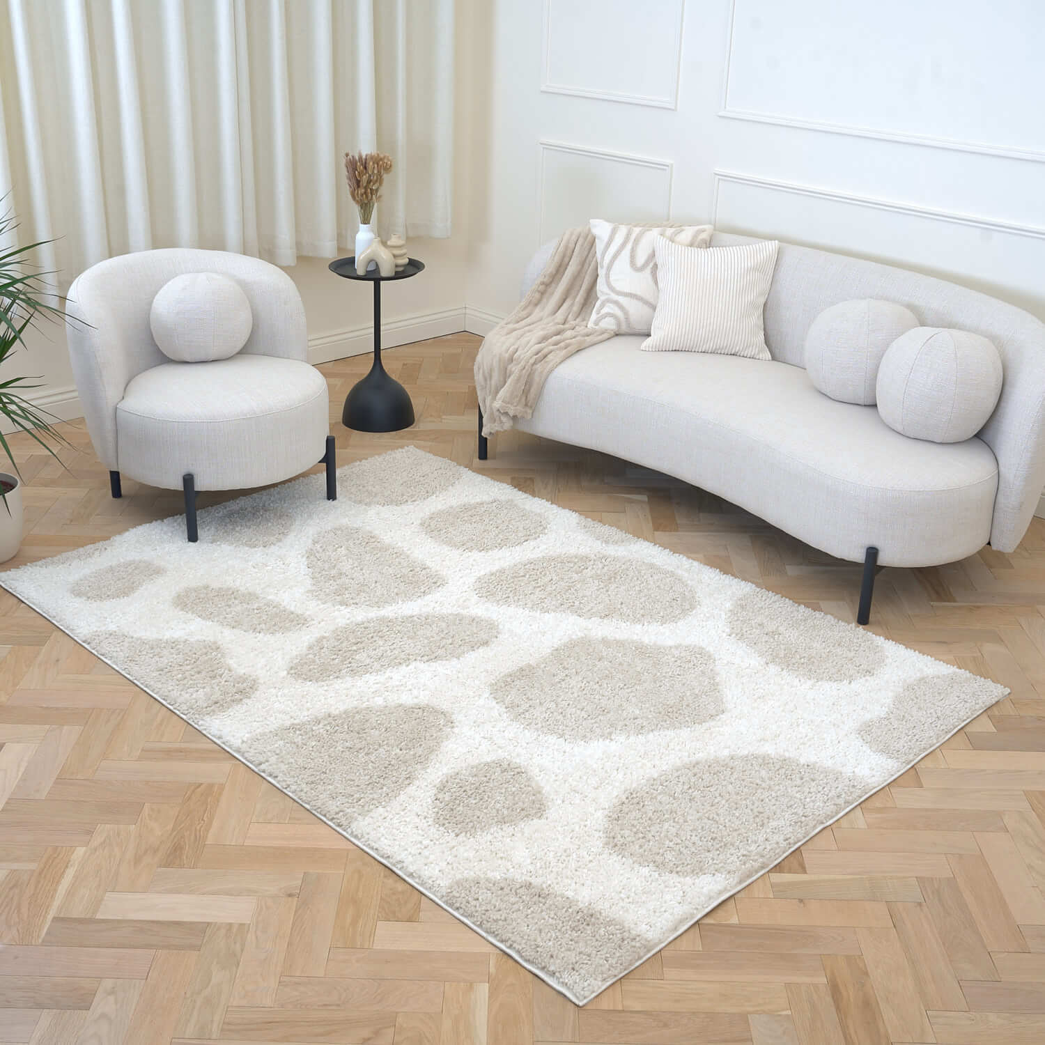 Moodi Shaggy Cream Kora Rug - Image 7