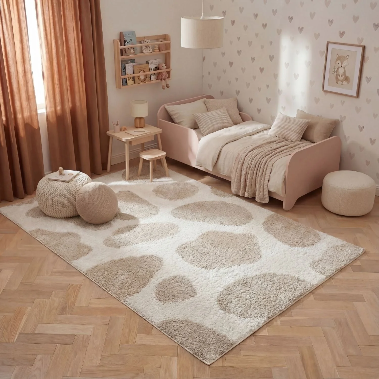Moodi Shaggy Cream Kora Rug - Image 9