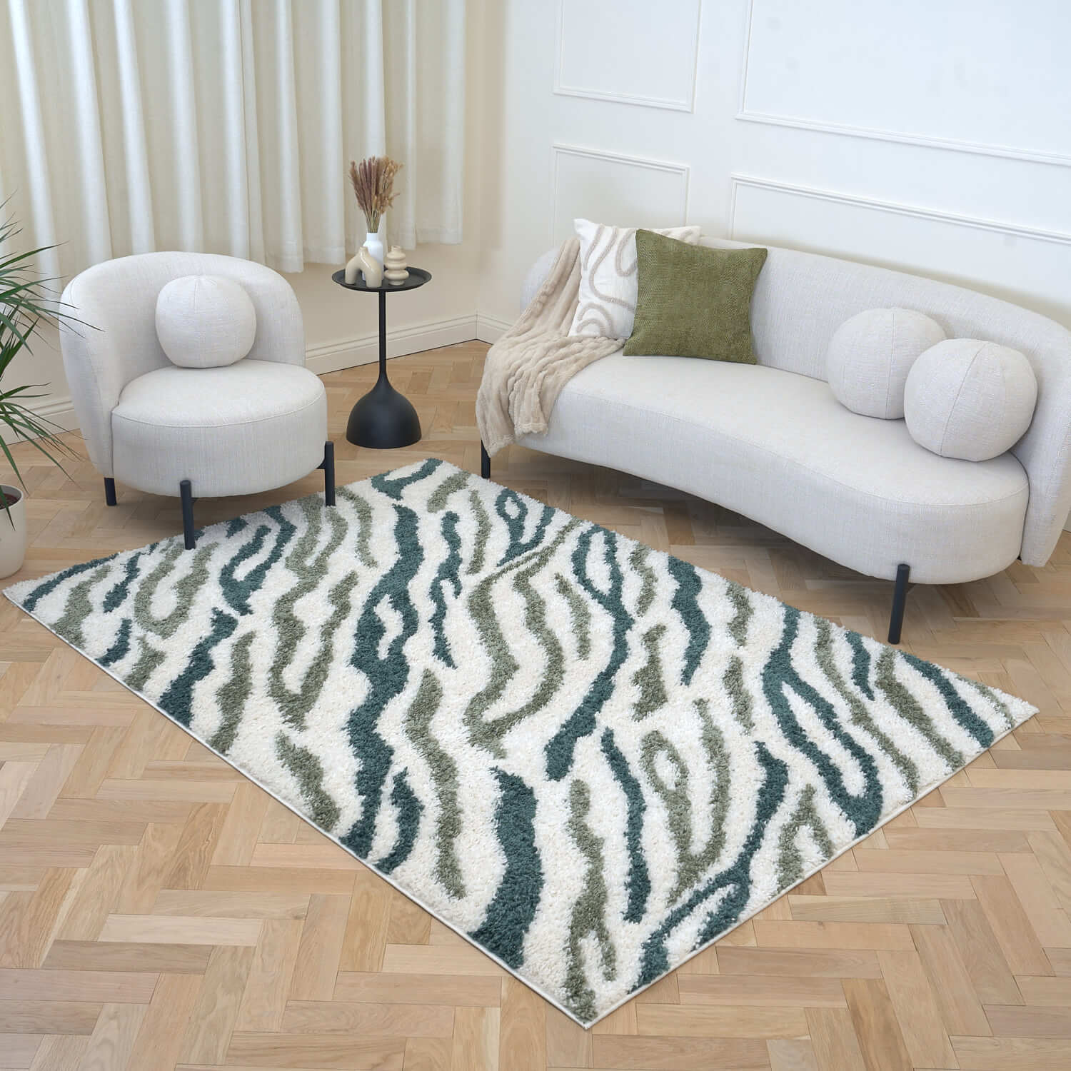 Moodi Shaggy Green Nyra Rug - Image 7