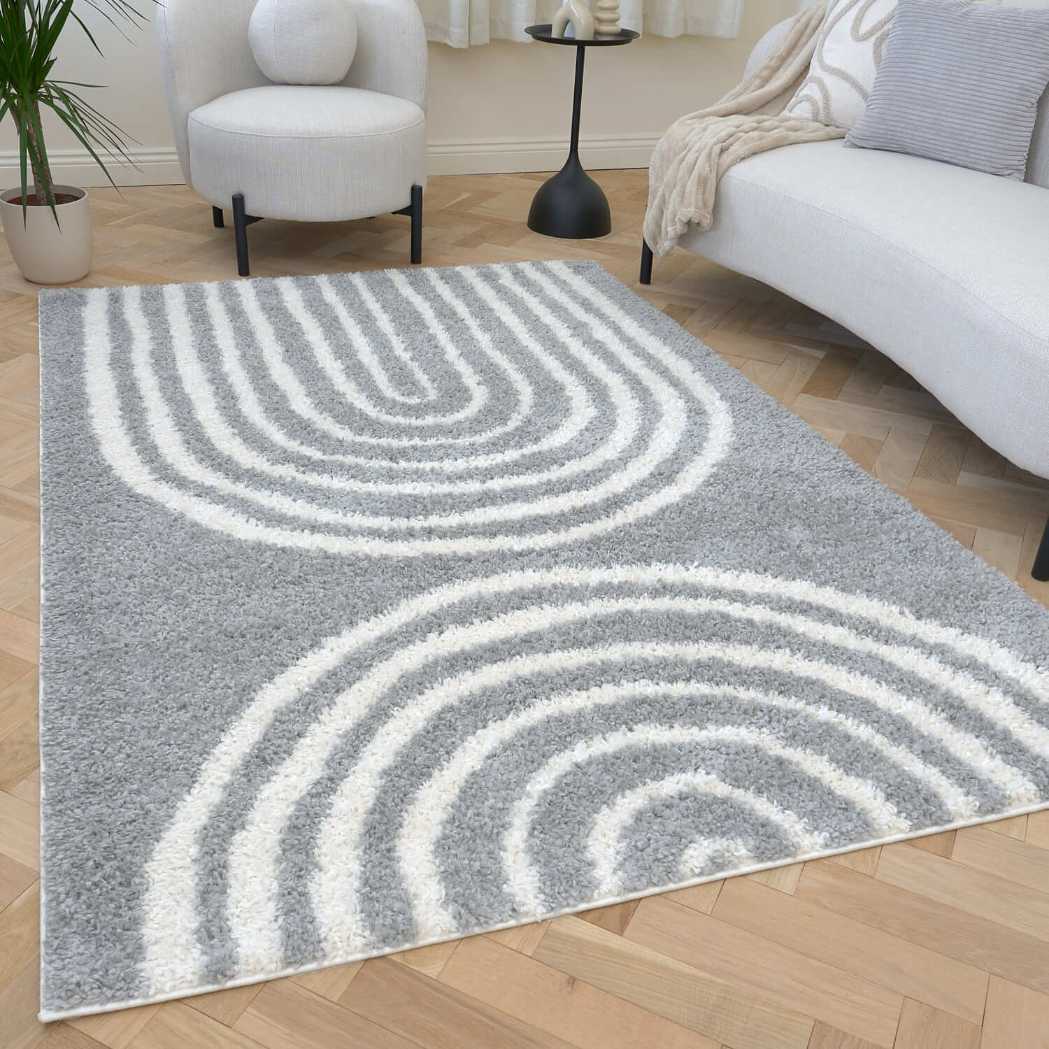 Moodi Shaggy Grey Echo Rug - Image 7