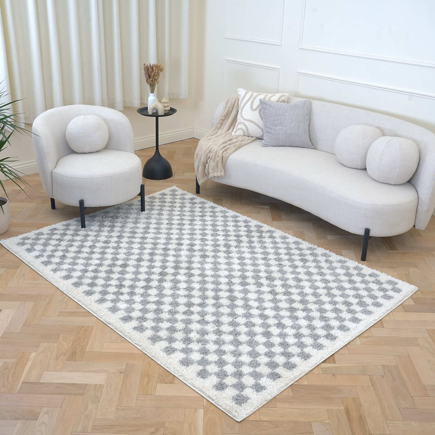 Moodi Shaggy Grey Mulberry Rug - Image 6