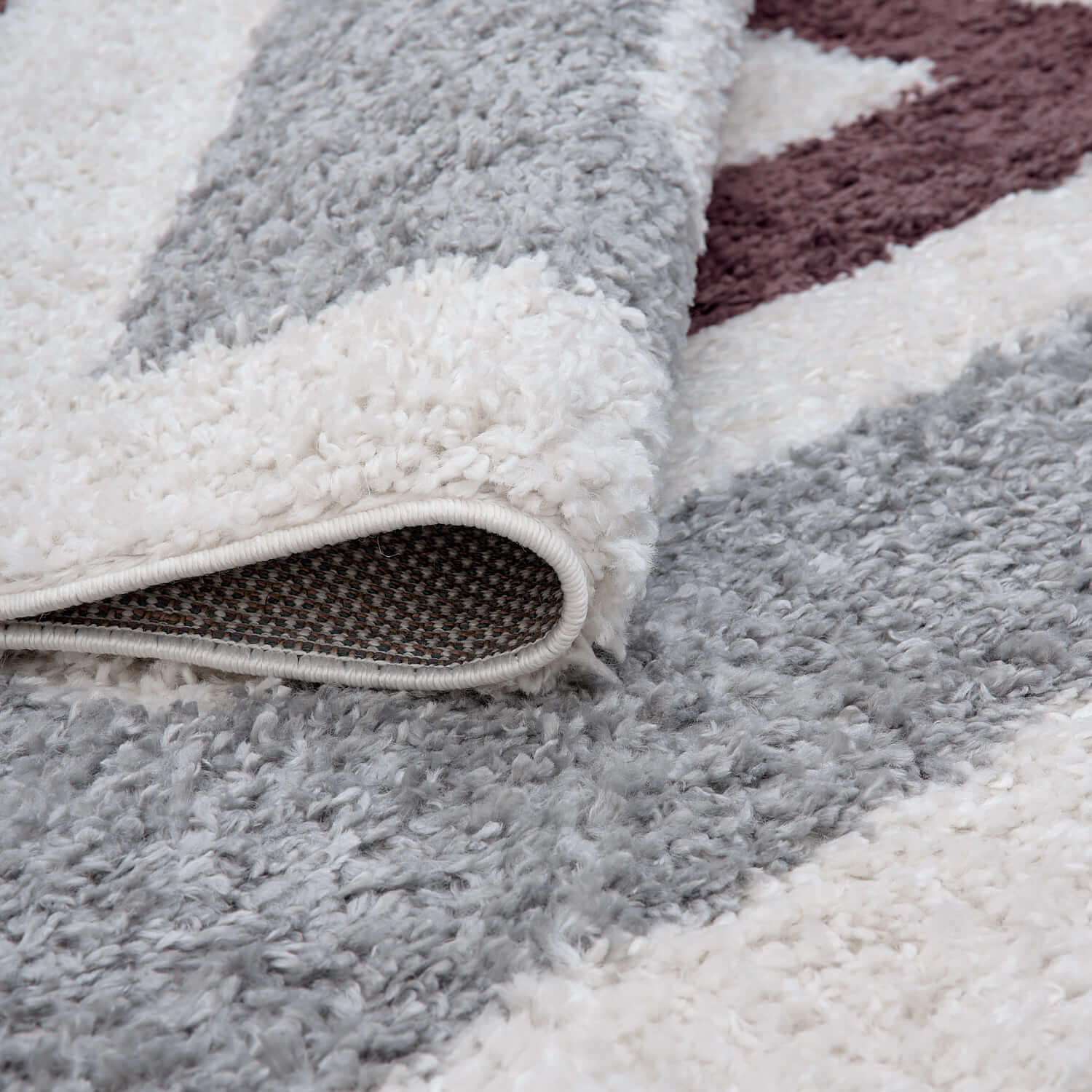 Moodi Shaggy Grey/Purple Contour Rug - Image 4