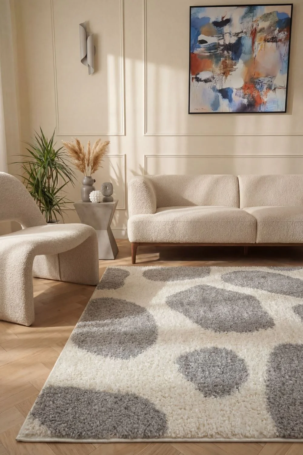 Moodi Shaggy Grey Tarn Rug - Image 2
