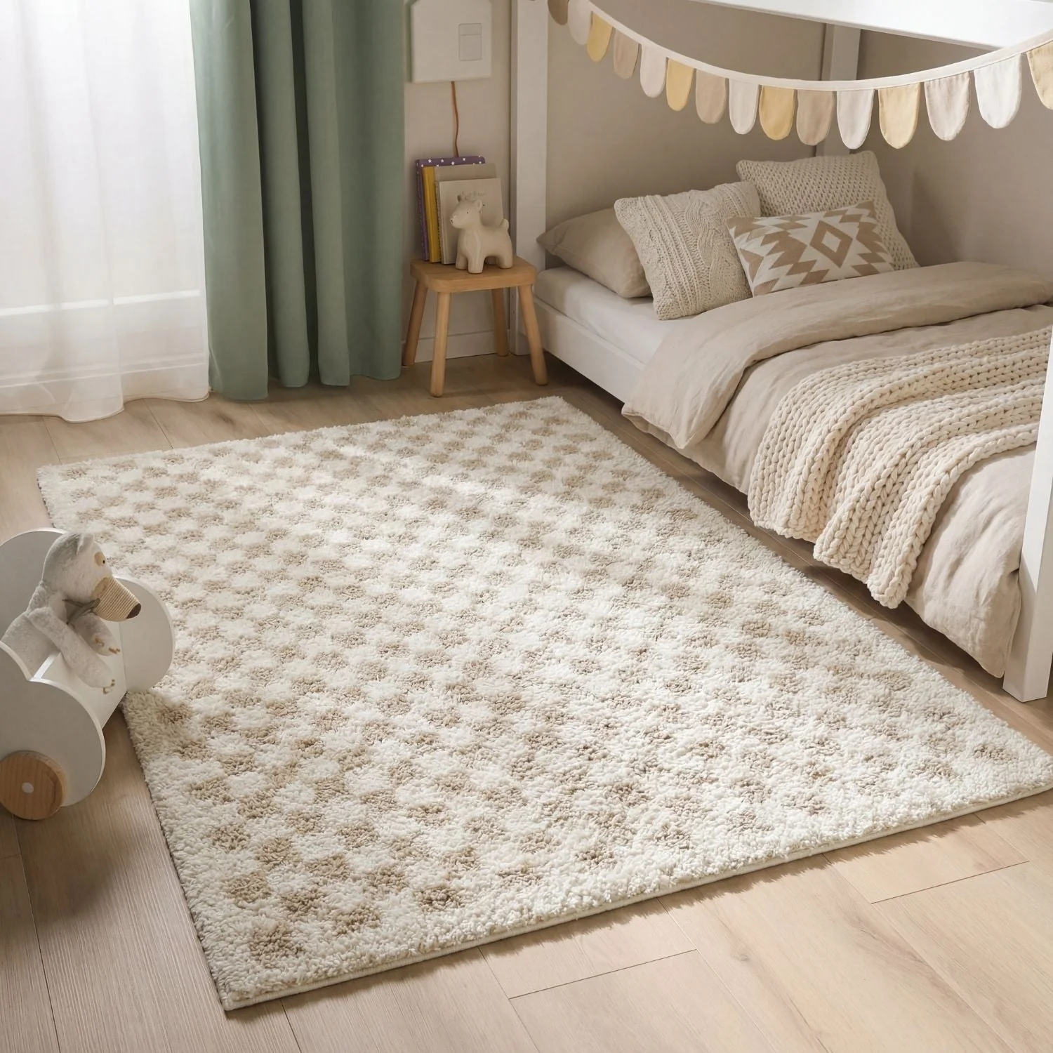 Moodi Shaggy Light Beige Nomari Rug - Image 2