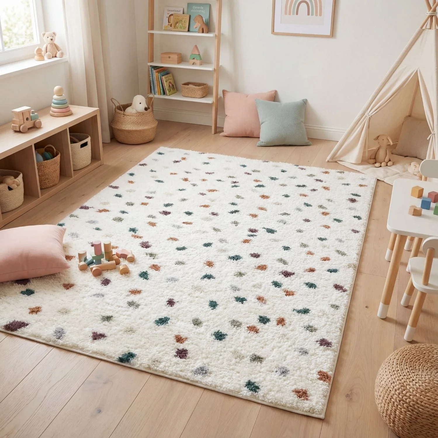 Moodi Shaggy Multicolour Jubile Rug - Image 2
