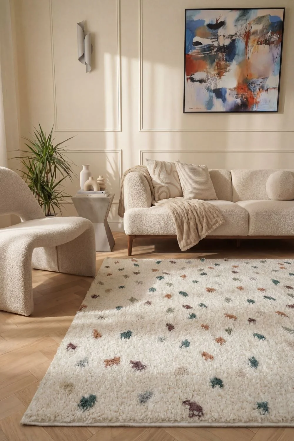 Moodi Shaggy Multicolour Jubile Rug - Image 9