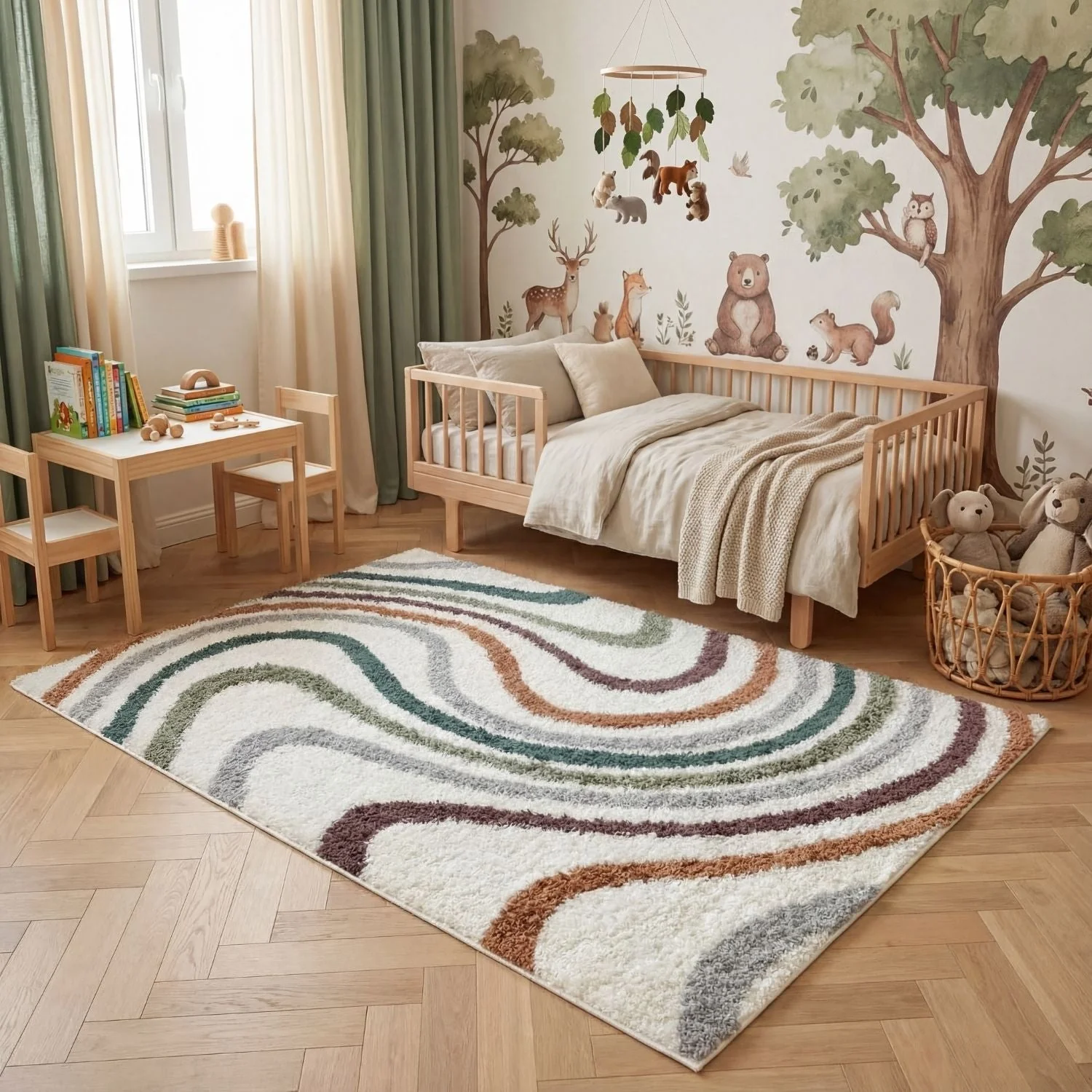 Moodi Shaggy Multicolour Mirage Rug - Image 2