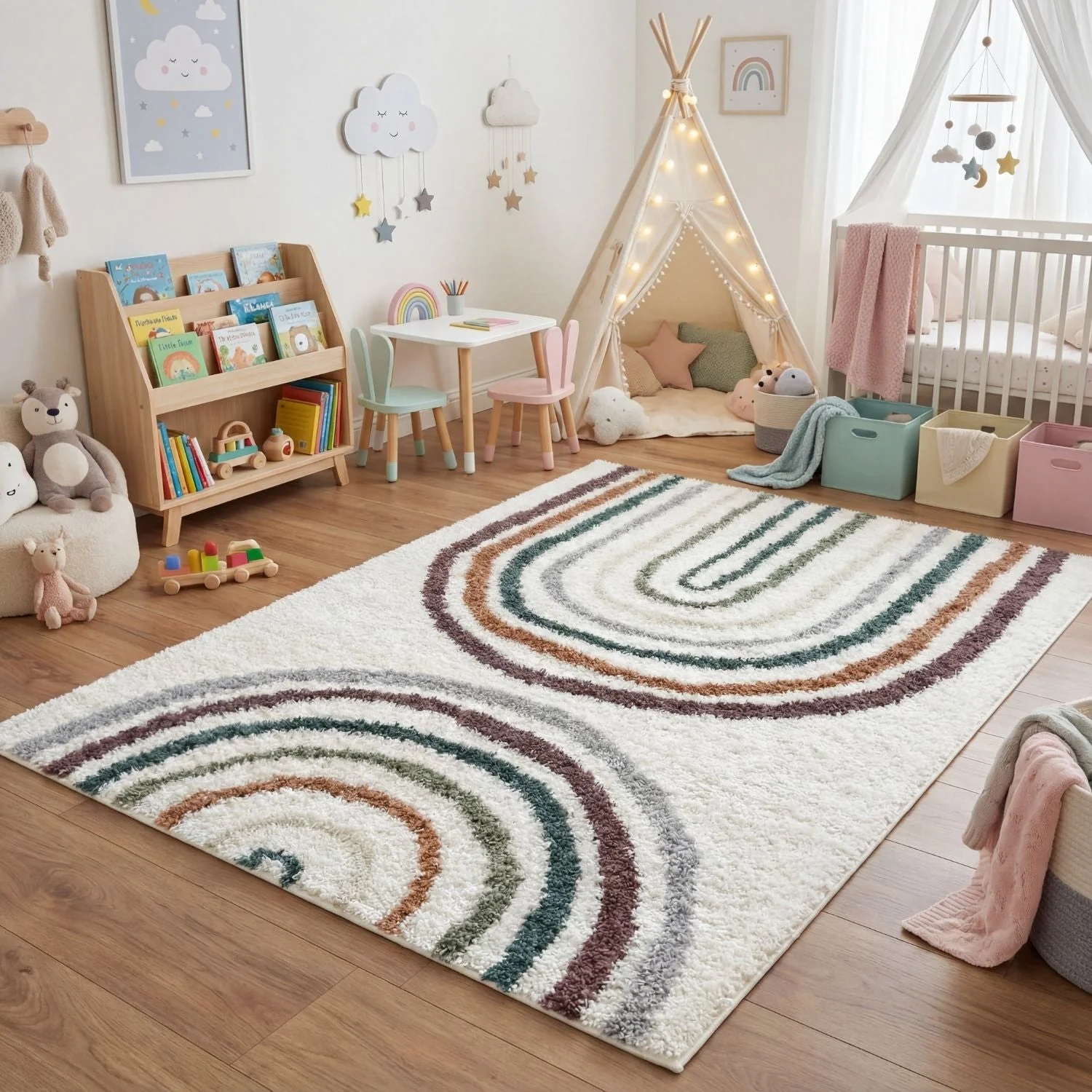Moodi Shaggy Multicolour Raincat Rug - Image 2