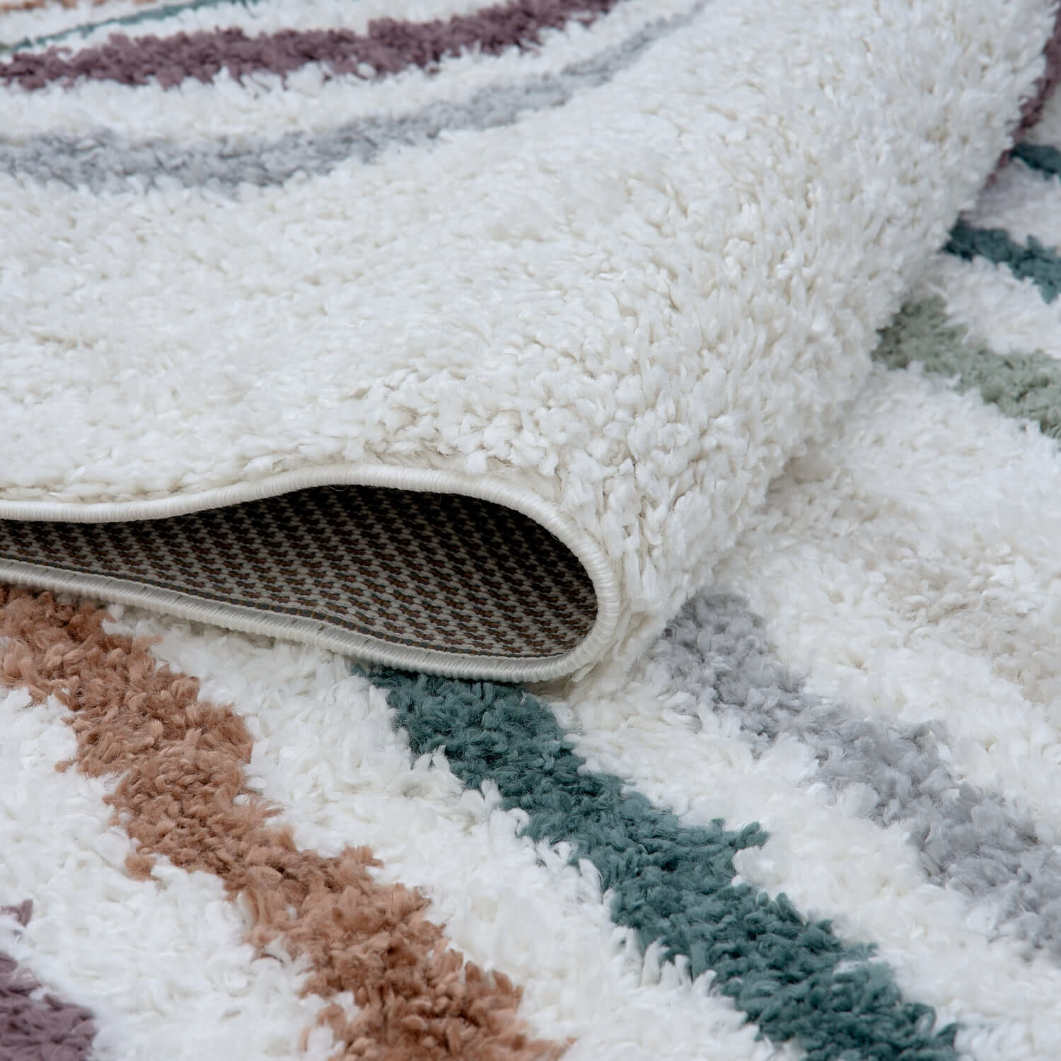 Moodi Shaggy Multicolour Raincat Rug - Image 4