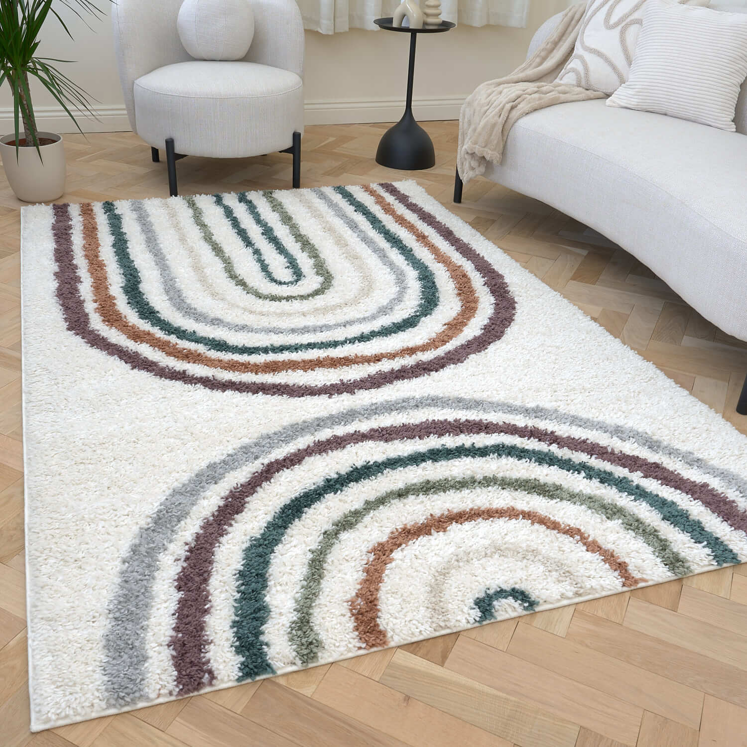 Moodi Shaggy Multicolour Raincat Rug - Image 8