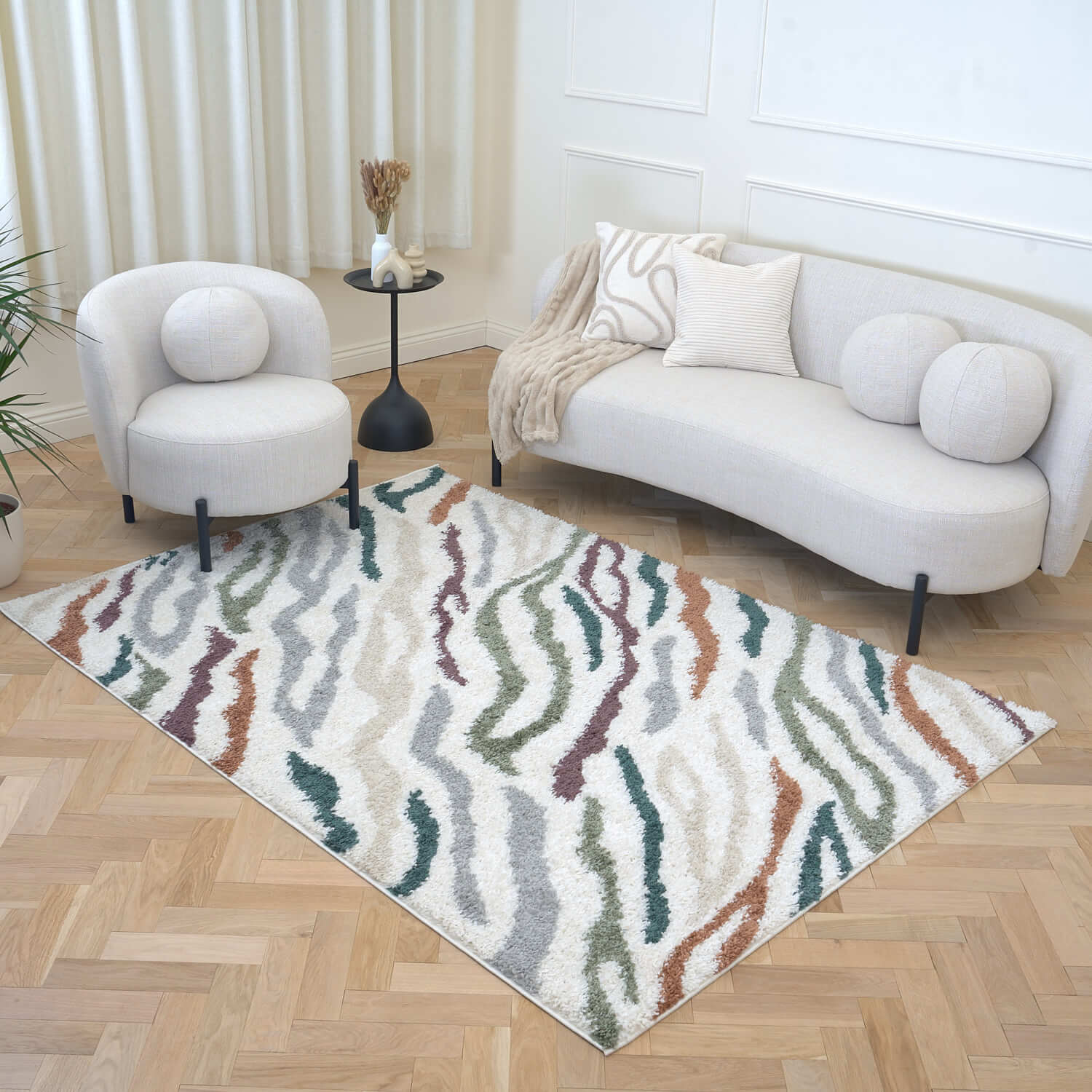 Moodi Shaggy Multicolour Tidecrest Rug - Image 7