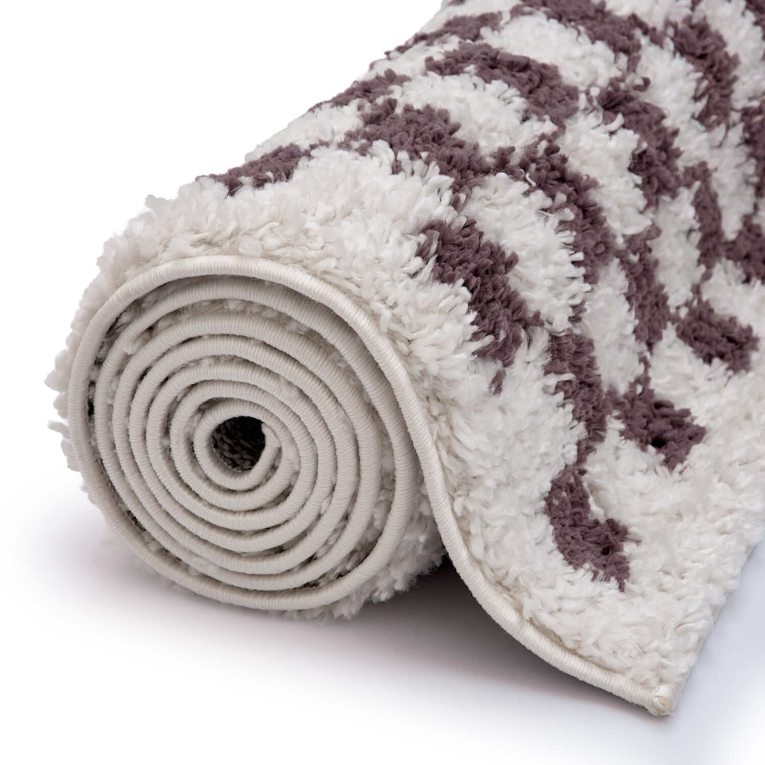 Moodi Shaggy Purple Mosscheck Rug - Image 6