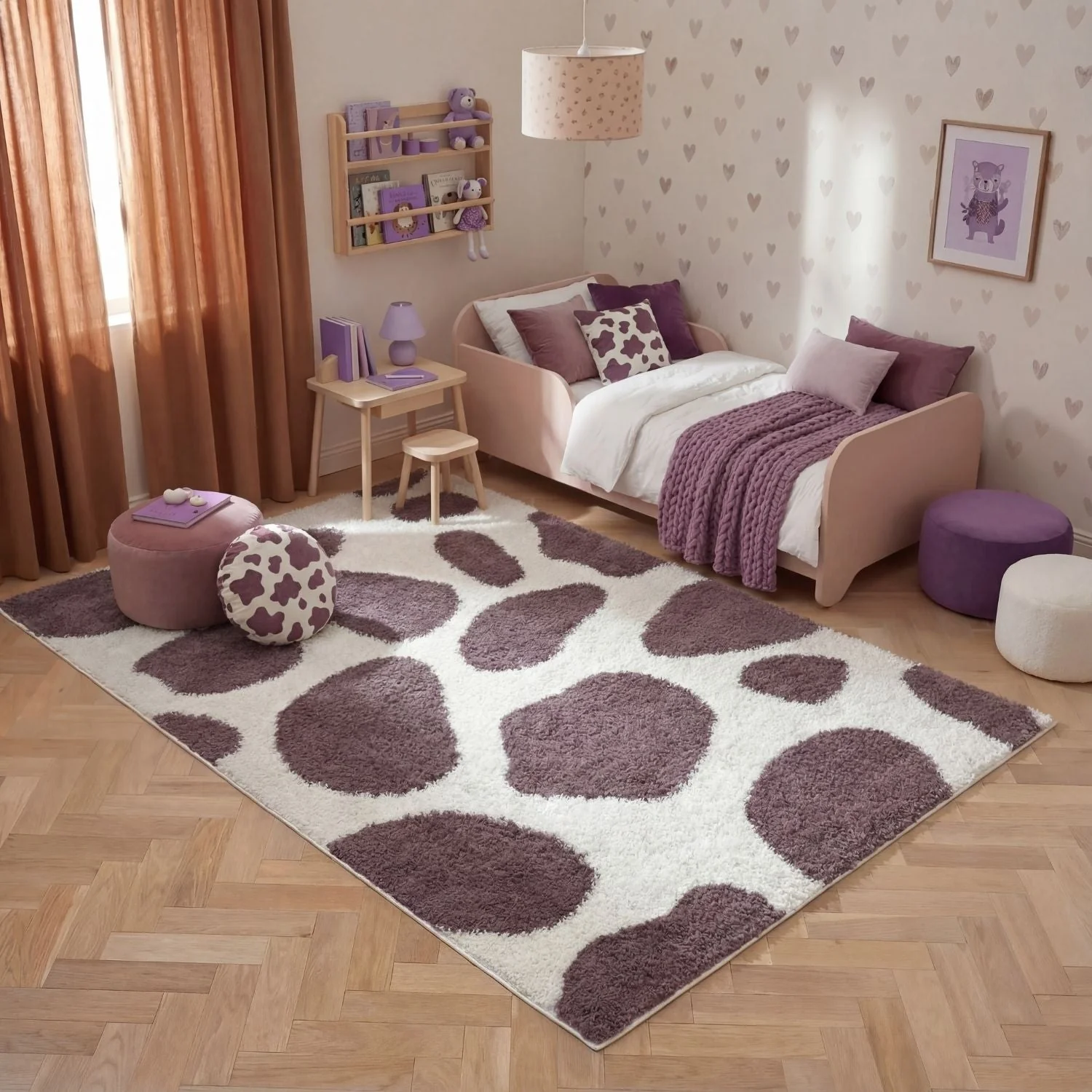 Moodi Shaggy Purple Nimbus Rug - Image 8