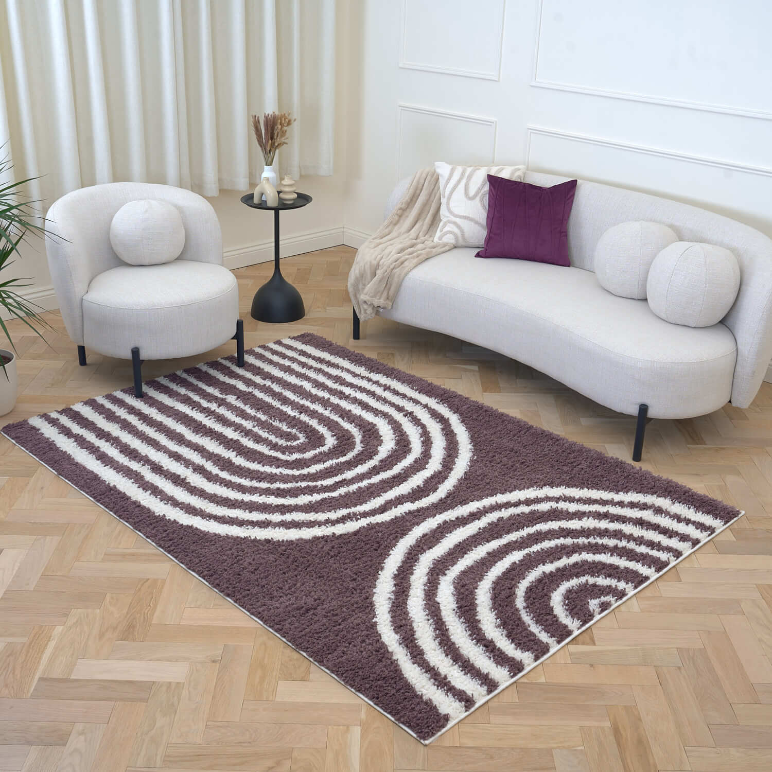 Moodi Shaggy Purple Velvetine Rug - Image 8