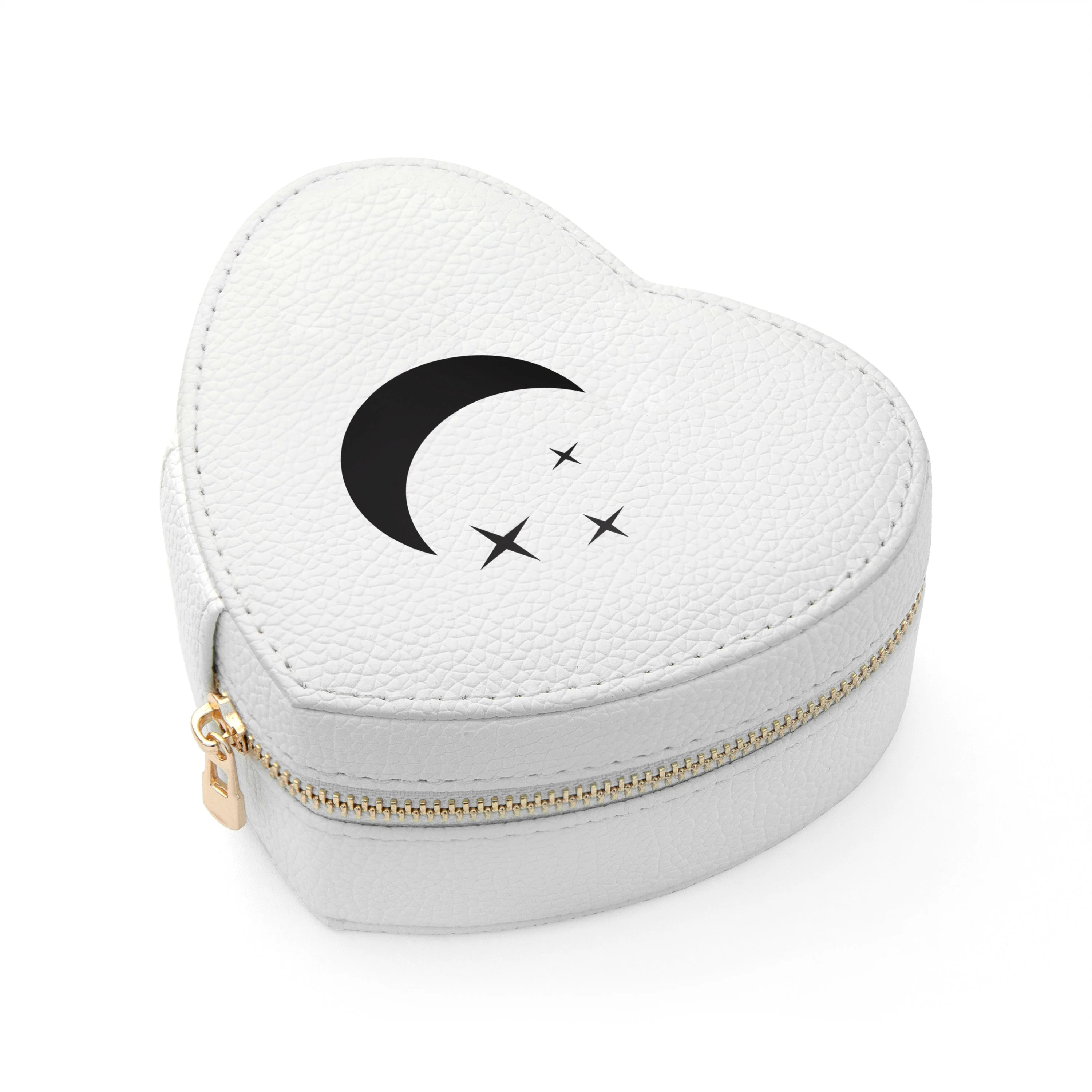 Moon and Stars White Heart Jewellery Case - Image 11
