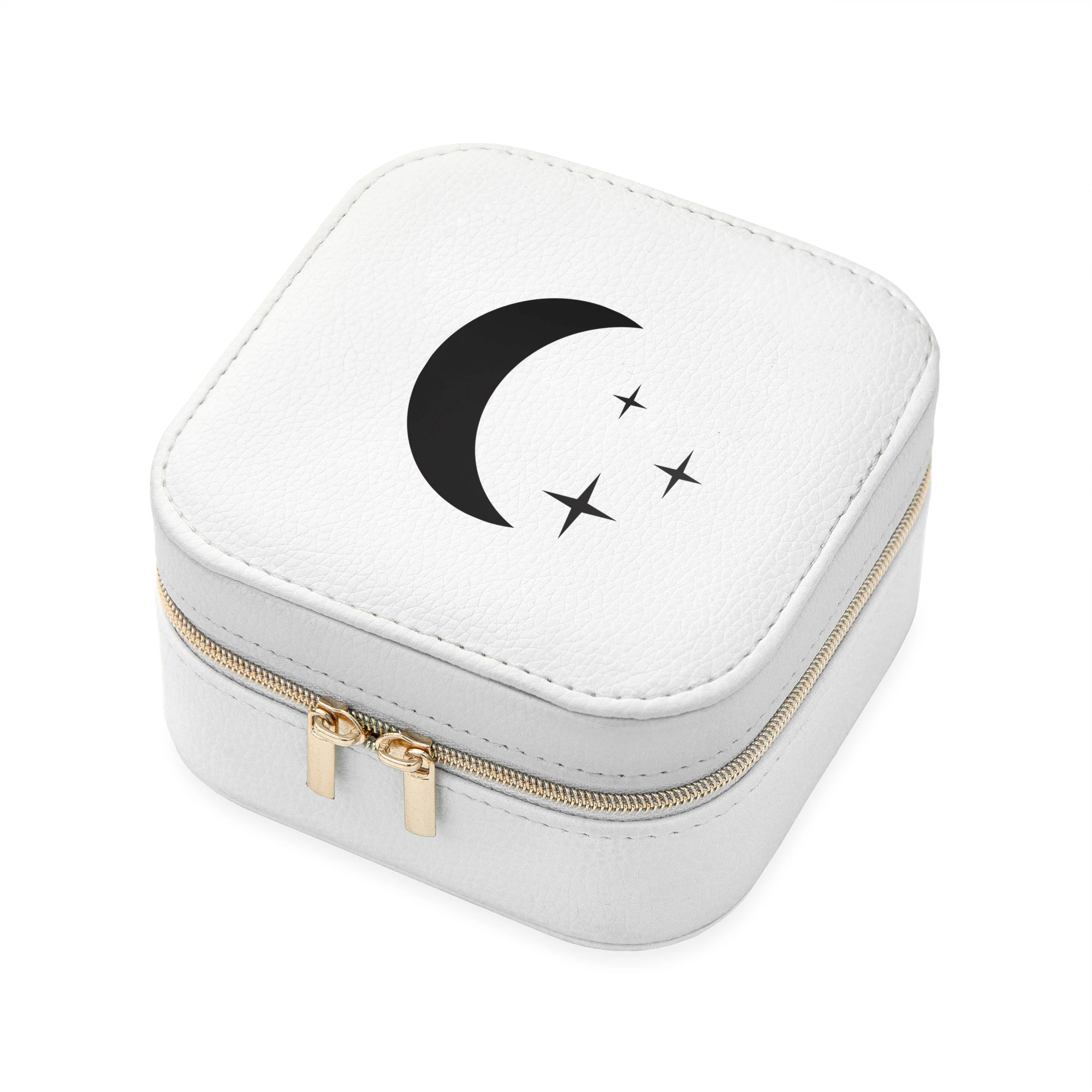 Moon and Stars White Travel Jewellery Case - Image 9