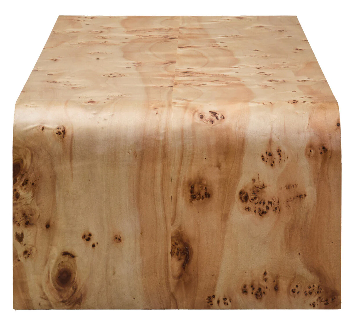 Natural Burl Wood Curved Coffee Table with Smooth Curved Edges, Mota - Image 9