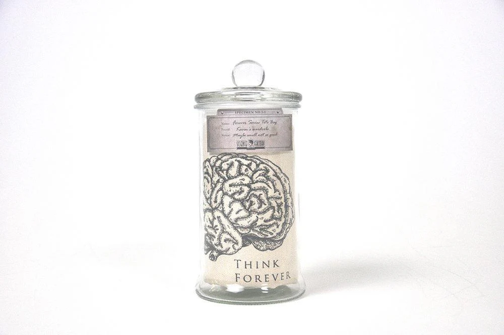 Mr Sci Glass Specimen Jar & Science Tote Bag Think Forever (Brain) - Image 5