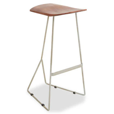 Nandri Acacia Wood with Antique Silver Frame Bar Stool - Image 3